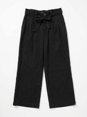 NILE Black 100% Lyocell Tencel Wide Leg Paperbag Pants With Tie Belt Women’s S
